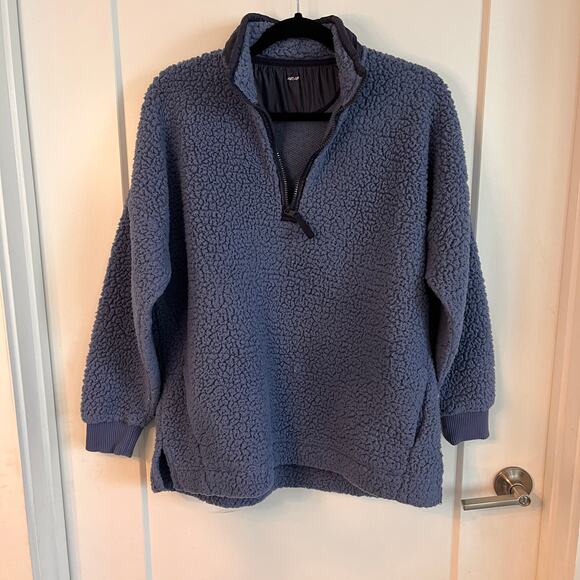 Aerie Dream Sherpa Quarter Zip Sweatshirt Size Medium - Picture 3 of 10